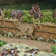 Load image into Gallery viewer, Ruined Bamboo Barricades - The Gloaming Swamps - Printable Scenery Terrain Wargaming D&amp;D DnD 10mm 15mm 20mm 28mm 32mm 40mm 54mm