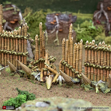 Load image into Gallery viewer, Ruined Bamboo Barricades - The Gloaming Swamps - Printable Scenery Terrain Wargaming D&amp;D DnD 10mm 15mm 20mm 28mm 32mm 40mm 54mm