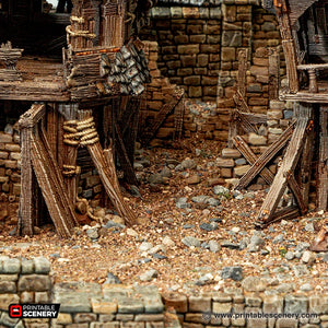 Bracing for Ruins - Cities of Ramshackle and Ruin - Printable Scenery - Terrain, Wargaming, D&D, DnD