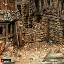 Load image into Gallery viewer, Bracing for Ruins - Cities of Ramshackle and Ruin - Printable Scenery - Terrain, Wargaming, D&amp;D, DnD