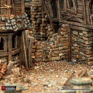 Bracing for Ruins - Cities of Ramshackle and Ruin - Printable Scenery - Terrain, Wargaming, D&D, DnD