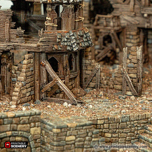 Bracing for Ruins - Cities of Ramshackle and Ruin - Printable Scenery - Terrain, Wargaming, D&D, DnD