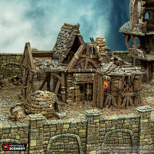 Load image into Gallery viewer, Ruined Blacksmith - Cities of Ramshackle and Ruin - Printable Scenery - Terrain, Wargaming, D&amp;D, DnD