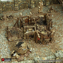 Load image into Gallery viewer, Ruined Blacksmith - Cities of Ramshackle and Ruin - Printable Scenery - Terrain, Wargaming, D&amp;D, DnD