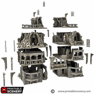 Ruined City Inn - Cities of Ramshackle and Ruin - Printable Scenery - Terrain, Wargaming, D&D, DnD