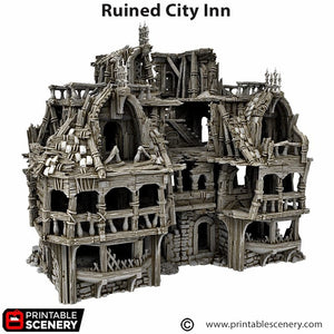 Ruined City Inn - Cities of Ramshackle and Ruin - Printable Scenery - Terrain, Wargaming, D&D, DnD