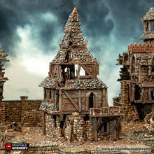 Load image into Gallery viewer, Ruined City Manor - Cities of Ramshackle and Ruin - Printable Scenery - Terrain, Wargaming, D&amp;D, DnD