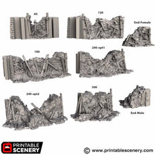 Load image into Gallery viewer, Ruined Trench Forts - Darkness &amp; Desolation - Trench Tombs - Printable Scenery - Wargaming Terrain