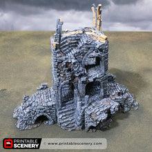 Load image into Gallery viewer, Blighted Stairway - Darkness &amp; Desolation - Printable Scenery - SystemHEX Terrain D&amp;D DnD