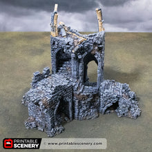 Load image into Gallery viewer, Blighted Stairway - Darkness &amp; Desolation - Printable Scenery - SystemHEX Terrain D&amp;D DnD