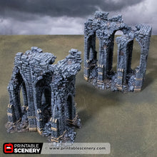 Load image into Gallery viewer, Blighted High Bridge - Darkness &amp; Desolation - Printable Scenery - SystemHEX Terrain D&amp;D DnD
