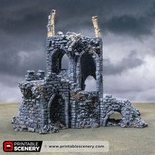Load image into Gallery viewer, Blighted Stairway - Darkness &amp; Desolation - Printable Scenery - SystemHEX Terrain D&amp;D DnD