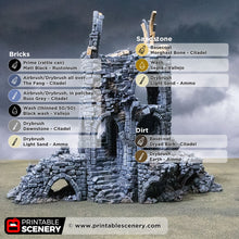 Load image into Gallery viewer, Blighted Stairway - Darkness &amp; Desolation - Printable Scenery - SystemHEX Terrain D&amp;D DnD