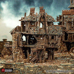 Ruined Merchant Guild - Cities of Ramshackle and Ruin - Printable Scenery - Terrain, Wargaming, D&D, DnD