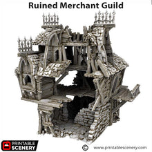 Load image into Gallery viewer, Ruined Merchant Guild - Cities of Ramshackle and Ruin - Printable Scenery - Terrain, Wargaming, D&amp;D, DnD