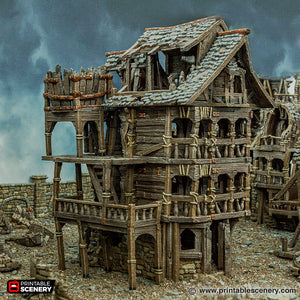 Ruined City Tenement - Cities of Ramshackle and Ruin - Printable Scenery - Terrain, Wargaming, D&D, DnD
