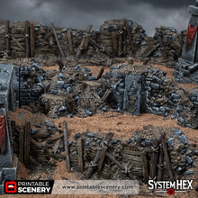 Load image into Gallery viewer, Ruined Trench Forts - Darkness &amp; Desolation - Trench Tombs - Printable Scenery - Wargaming Terrain