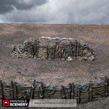 Load image into Gallery viewer, Trench Stairs - Darkness &amp; Desolation - Trench Tombs - Printable Scenery - Wargaming Terrain