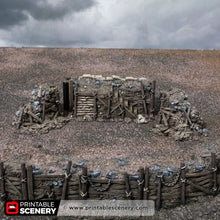 Load image into Gallery viewer, Trench Stairs - Darkness &amp; Desolation - Trench Tombs - Printable Scenery - Wargaming Terrain