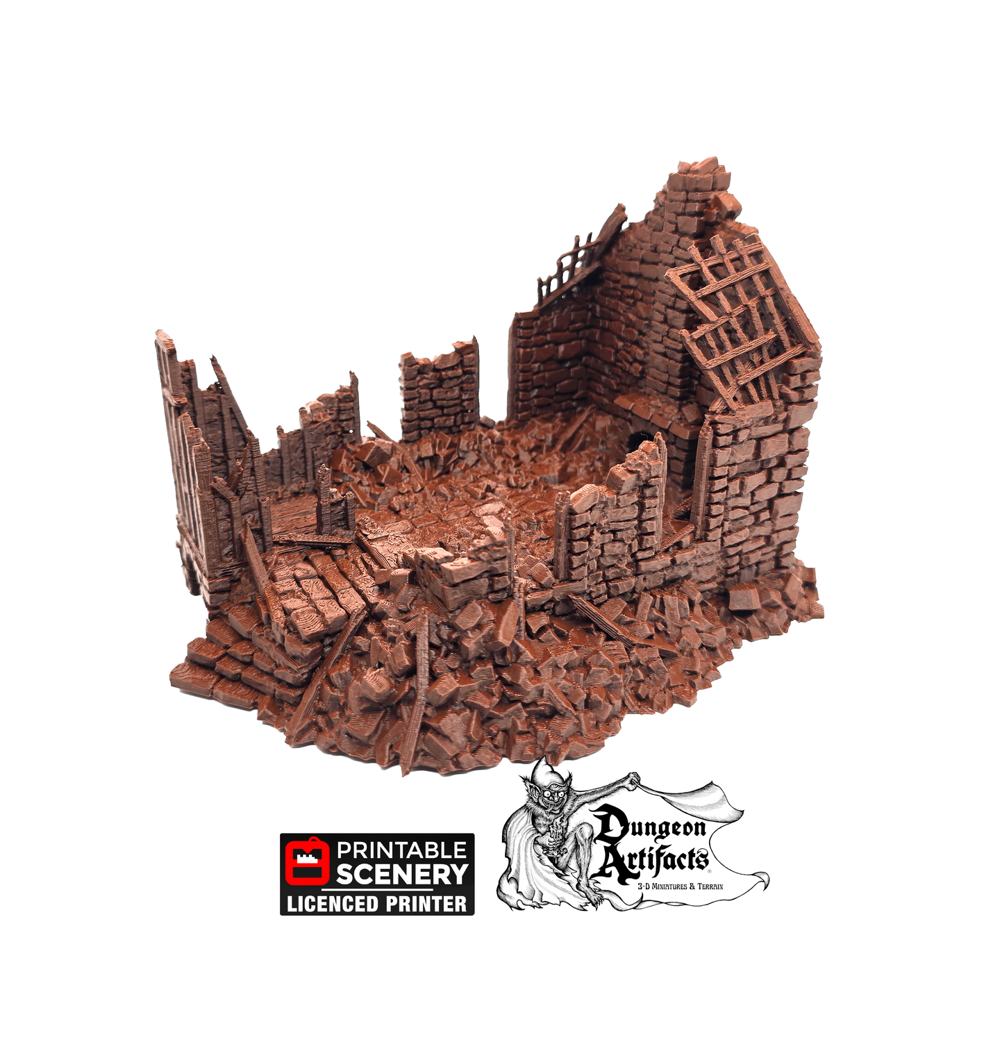 Ruined Barlyway Cottage - King and Country - Printable Scenery Terrain Wargaming D&D DnD 10mm 15mm 20mm 25mm 28mm 32mm 40mm 54mm Painted options