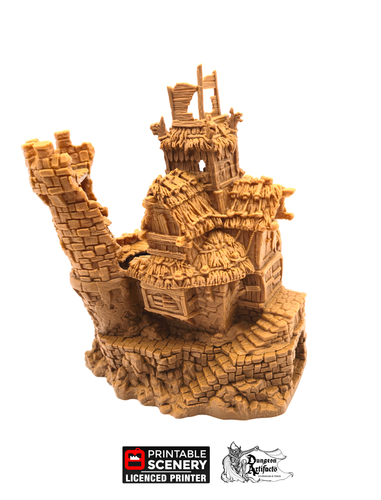 The Ruined Chieftain's Hall - Hagglethorn Hollow Printable Scenery 15mm 20mm 28mm 32mm 37mm D&D DnD Ruined Chieftains Hall