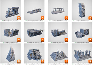 Ruined City Watch Headquarters - Cities of Ramshackle and Ruin - Printable Scenery - Terrain, Wargaming, D&D, DnD