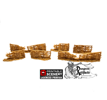 Load image into Gallery viewer, Ruined Garden Fences - Hagglethorn Hollow Printable Scenery 15mm 20mm 28mm 32mm 37mm Terrain D&amp;D