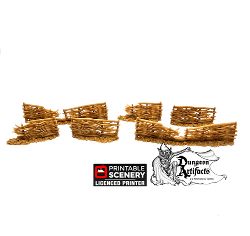 Ruined Garden Fences - Hagglethorn Hollow Printable Scenery 15mm 20mm 28mm 32mm 37mm Terrain D&D