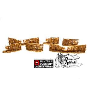 Ruined Garden Fences - Hagglethorn Hollow Printable Scenery 15mm 20mm 28mm 32mm 37mm Terrain D&D
