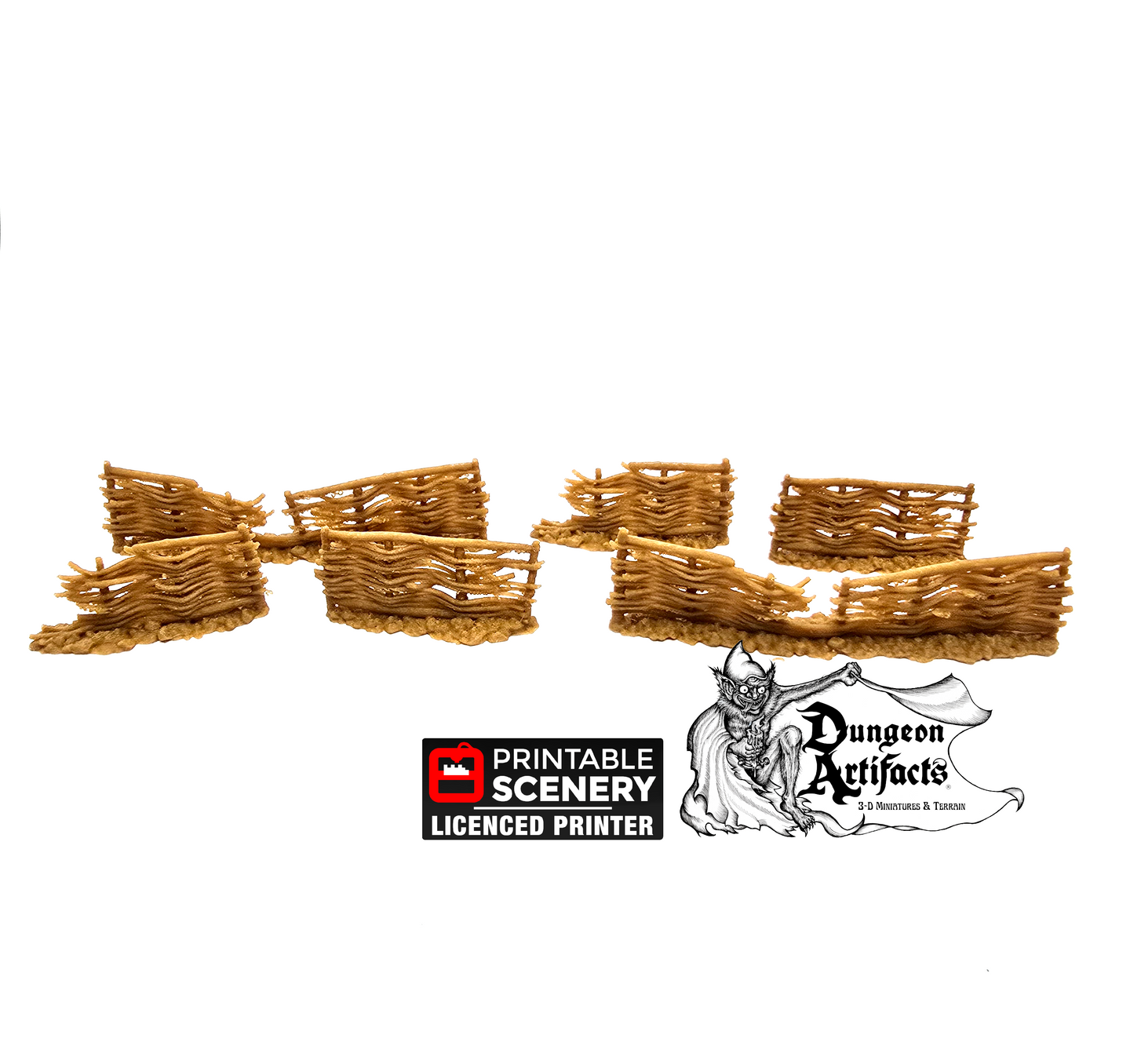 Ruined Garden Fences - Hagglethorn Hollow Printable Scenery 15mm 20mm 28mm 32mm 37mm Terrain D&D
