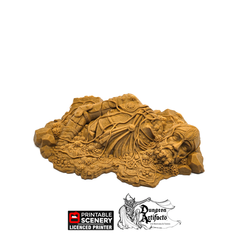 Ruined Giant Statue - Shadowfey Wilds - Printable Scenery Wargaming Terrain D&D DnD