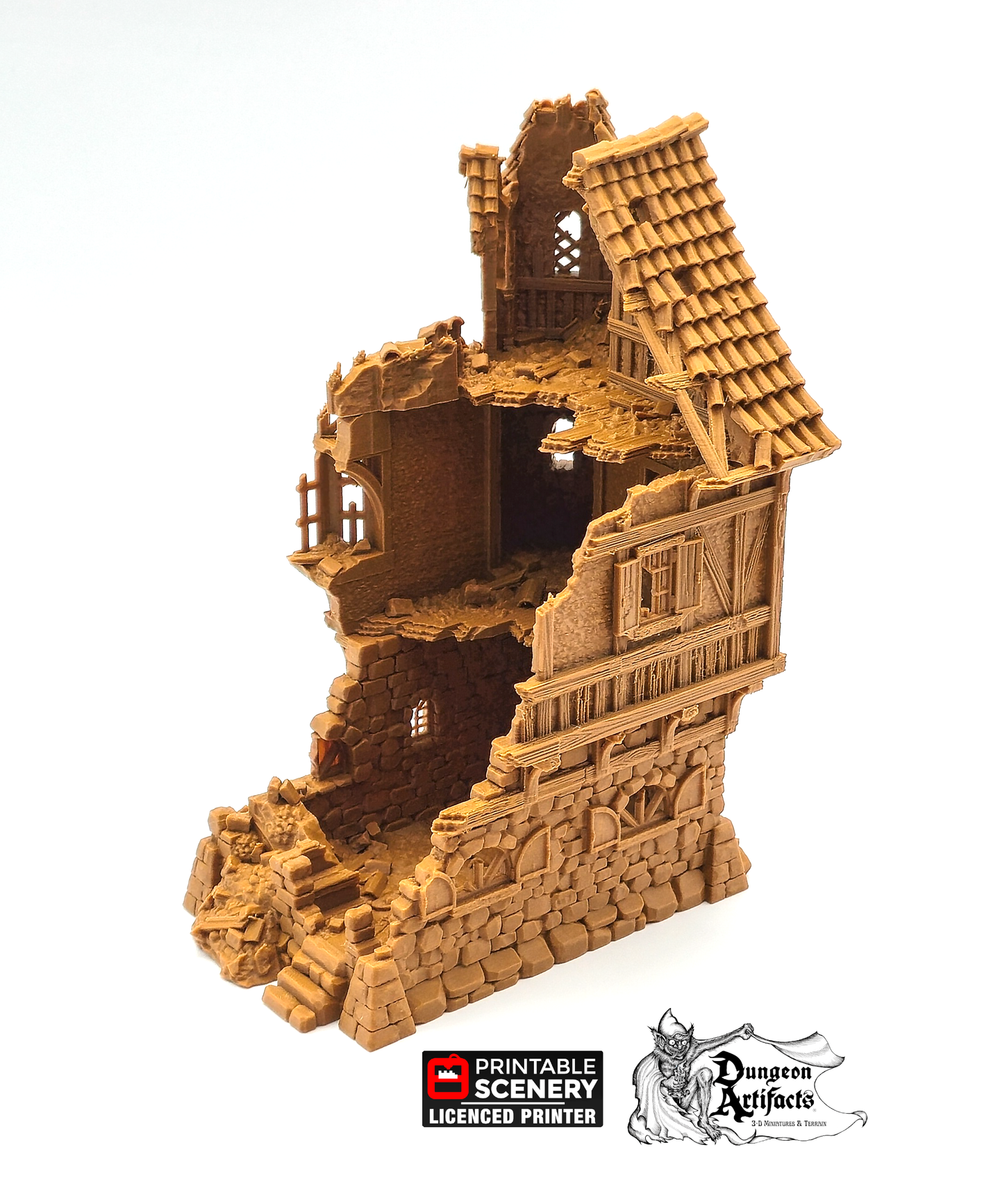Ruined Governor's Mansion - The Lost Islands - Printable Scenery Wargaming Terrain D&D, DnD