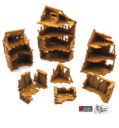 Ruined Quarter - Shadowfey Wilds - Printable Scenery Wargaming Terrain D&D, DnD