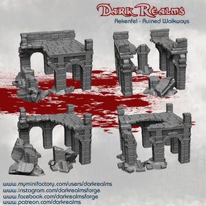 Stone City Ruined Walkways - Arkenfel - Dark Realms Terrain Wargaming D&D DnD