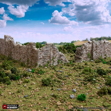 Load image into Gallery viewer, Ruined Norman Stone Fort Walls - King and Country - Printable Scenery Terrain Wargaming D&amp;D DnD 10mm 15mm 20mm 25mm 28mm 32mm 40mm 54mm Painted options