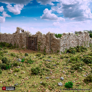 Ruined Norman Stone Fort Walls - King and Country - Printable Scenery Terrain Wargaming D&D DnD 10mm 15mm 20mm 25mm 28mm 32mm 40mm 54mm Painted options