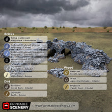 Load image into Gallery viewer, Ruins of Desolation - Darkness &amp; Desolation - Printable Scenery - SystemHEX Terrain D&amp;D DnD