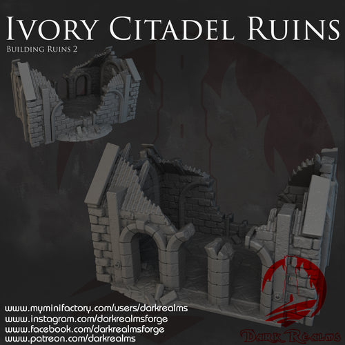 Building Ruins 2  - Ivory Citadel - Dark Realms Terrain Wargaming D&D DnD