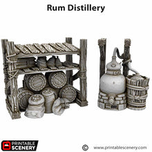 Load image into Gallery viewer, Rum Distillery - Cities of Ramshackle and Ruin - Printable Scenery Terrain Wargaming D&amp;D DnD 28mm 32mm 40mm 54mm