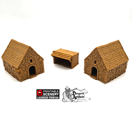 Small Rustic Barns - King and Country - Printable Scenery Terrain Wargaming D&D DnD 10mm 15mm 20mm 25mm 28mm 32mm 40mm 54mm Painted options