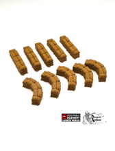 Load image into Gallery viewer, Sandbag Walls - Brave New Worlds - Printable Scenery Wasteworld Terrain Scatter D&amp;D DnD Sand Bag Sandbags Bags