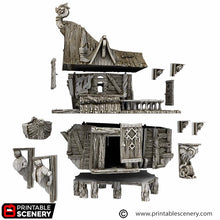 Load image into Gallery viewer, Bosuns Bungalow - Cities of Ramshackle and Ruin - Printable Scenery - Terrain, Wargaming, D&amp;D, DnD