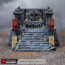 Load image into Gallery viewer, Shrine of Damnation - Trench Tombs - Darkness &amp; Desolation - Printable Scenery - SystemHEX Terrain D&amp;D DnD