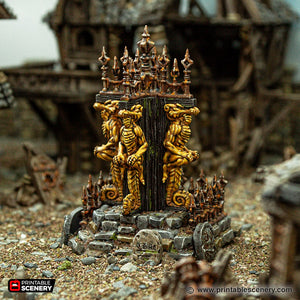 Shrine of Ruin - Cities of Ramshackle and Ruin - Printable Scenery Terrain Wargaming D&D DnD 32mm 40mm 54mm