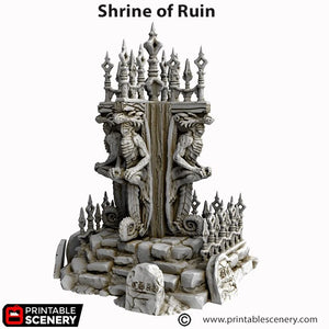 Shrine of Ruin - Cities of Ramshackle and Ruin - Printable Scenery Terrain Wargaming D&D DnD 32mm 40mm 54mm