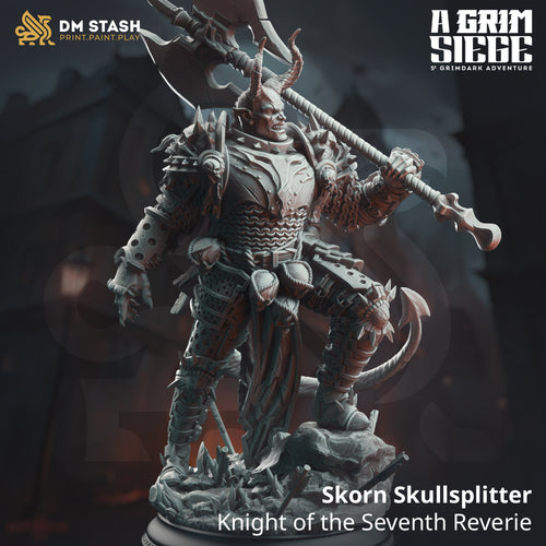 Skorn Skullsplitter, Knight of the Seventh Reverie - A Grim Siege - DM Stash - Terrain Wargaming D&D DnD 32mm 40mm 54mm 75mm