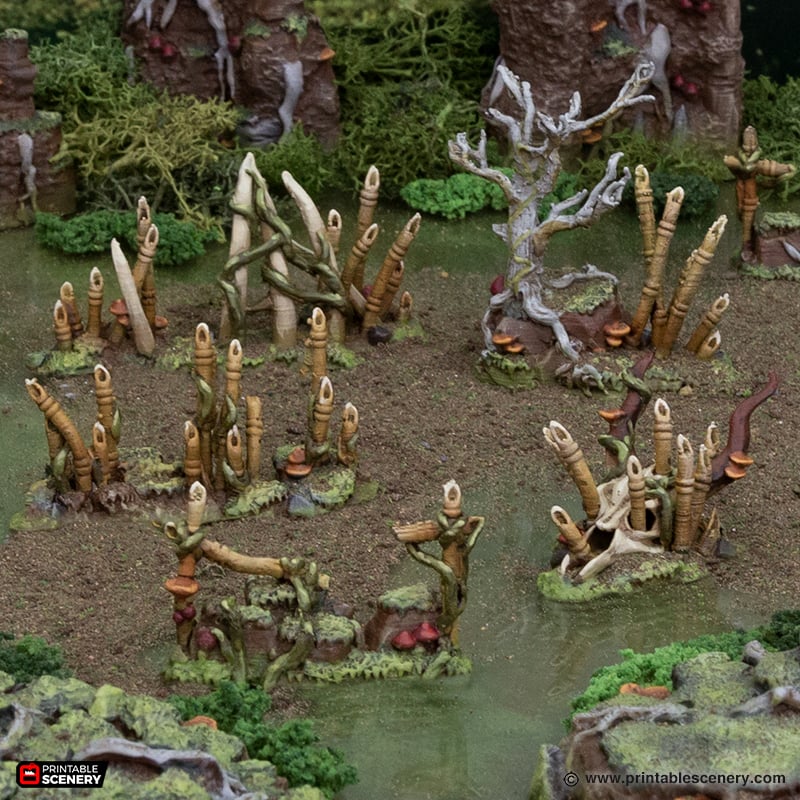 Bamboo Scatter  - The Gloaming Swamps - Printable Scenery Terrain Wargaming D&D DnD