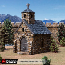 Load image into Gallery viewer, Small Chapel - Kingdoms of Throne and Ash - Printable Scenery - Terrain, Wargaming, D&amp;D, DnD