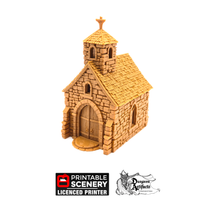 Load image into Gallery viewer, Small Chapel - Kingdoms of Throne and Ash - Printable Scenery - Terrain, Wargaming, D&amp;D, DnD