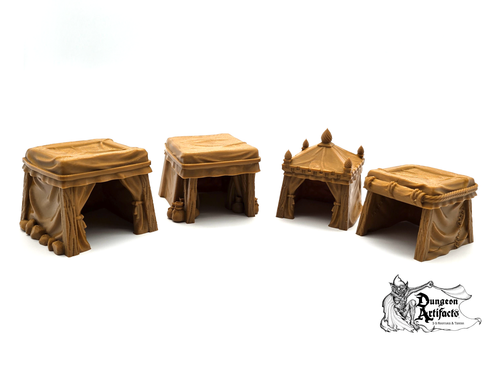 Small Desert Tent Set - 15mm 28mm 32mm Empire of Scorching Sands Wargaming Terrain D&D, DnD